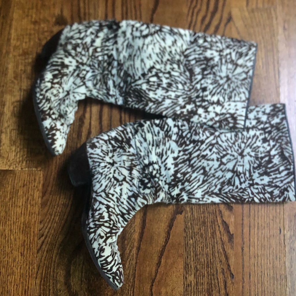 Maud Frizon Printed Hair On Leather Boots